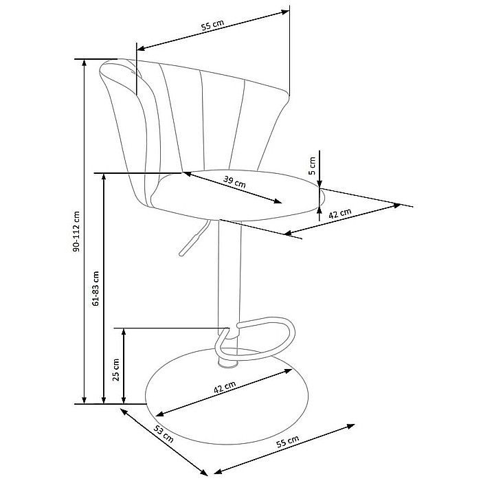 Scaun de bar HM H104 Bej [9]
