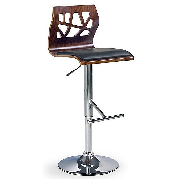 Scaun de bar HM H34, Piele ecologica, Rotativ, Inaltime ajustabila, 90 kg, 108x41x45 cm, Negru [3]