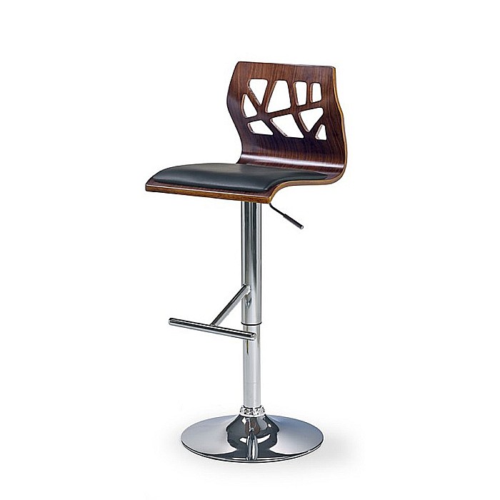 Scaun de bar HM H34, Piele ecologica, Rotativ, Inaltime ajustabila, 90 kg, 108x41x45 cm, Negru [2]