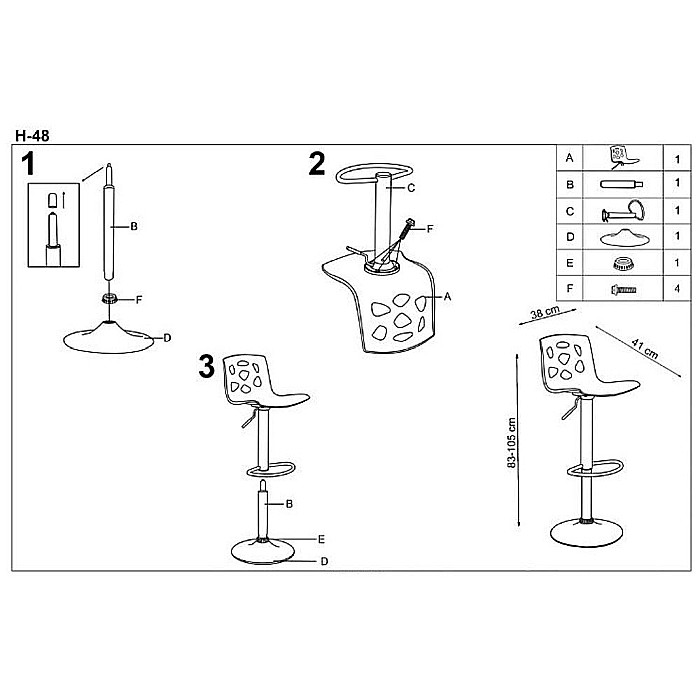 Scaun de bar HM H48, Polipropilena, Cadru Metalic, Suport picioare, Rotativ, 90 kg, alb [6]