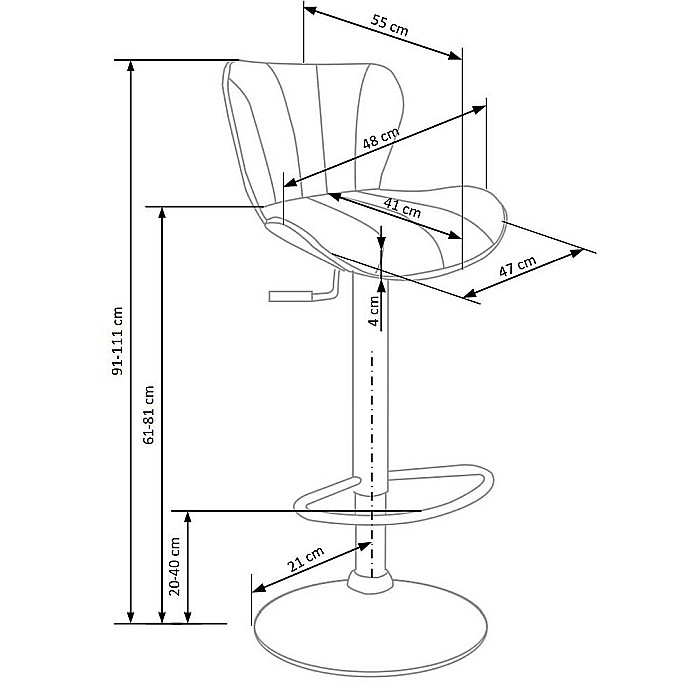Scaun de bar HM H69, Piele ecologica, Inaltime ajustabila, Suport picioare, Cu spatar, Rotativ, 90 kg, Negru [4]