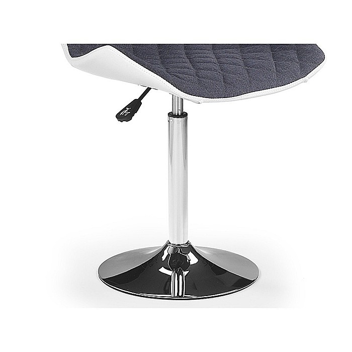 Scaun de bar HM Matrix 2, Ergonomic, Baza fixa, Cadru Cromat, Stofa/Piele ecologica, Inaltime ajustabila, Rotativ, 100 Kg, Alb/Gri [4]