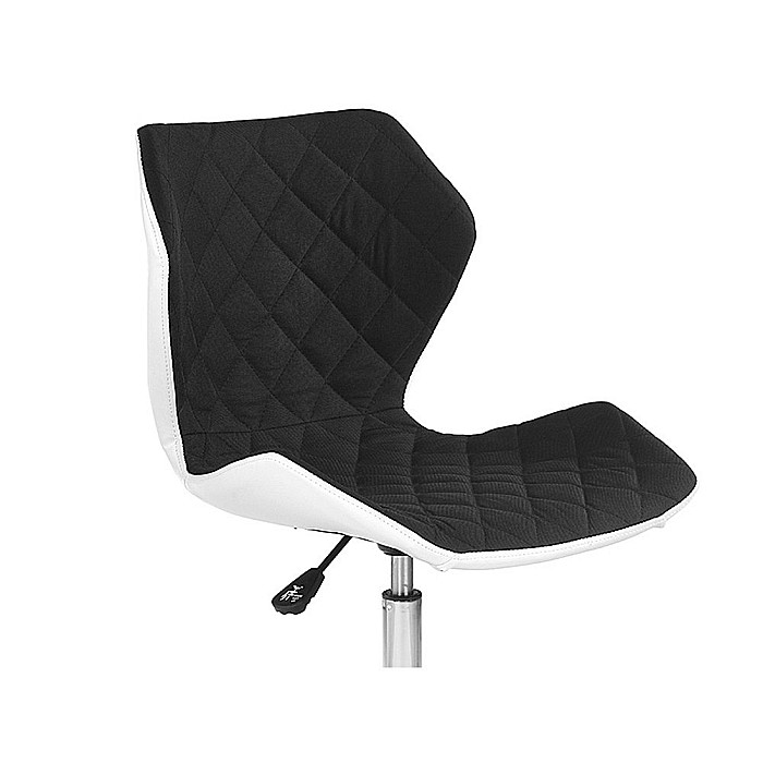 Scaun de bar HM Matrix 2, Ergonomic, Baza fixa, Cadru Cromat, Stofa/Piele ecologica, Inaltime ajustabila, Rotativ, 100 Kg, Alb/Negru [3]