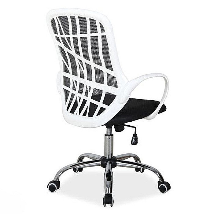 Scaun de birou cu mesh SL Dexter, cadru cromat, mecanism de balans, roti pivotante, 100 kg, alb/negru [2]