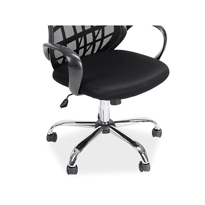 Scaun de birou cu mesh SL Dexter, cadru cromat, mecanism de balans, roti pivotante, 100 kg, negru [4]