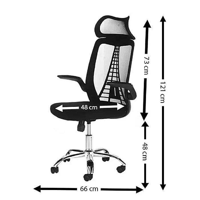 Scaun de birou ergonomic AB518, mesh, suport lombar, inaltime ajustabila, 90 kg, negru [6]