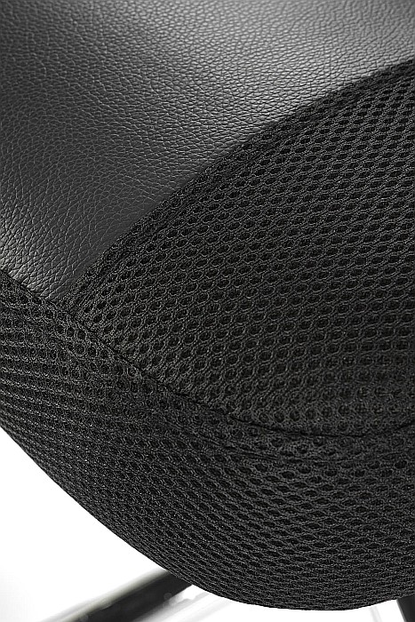 Scaun de birou ergonomic HM Nuble, Mesh, Cadru Metalic, Sezut piele ecologica, Inaltime ajustabila, Mecanism balansare,100 Kg, Negru [5]