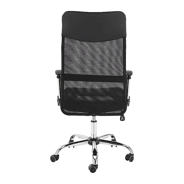 Scaun de birou ergonomic HM Nuble, Mesh, Cadru Metalic, Sezut piele ecologica, Inaltime ajustabila, Mecanism balansare,100 Kg, Negru [3]
