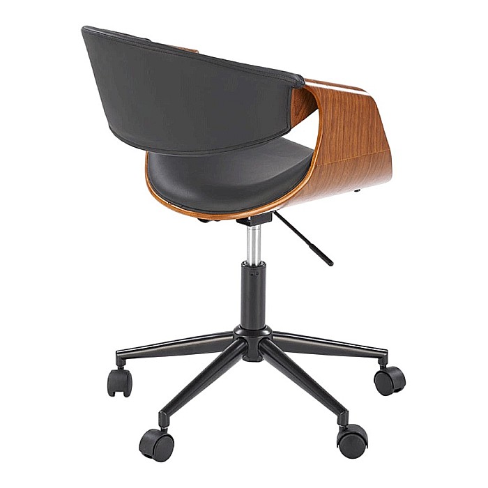 Scaun de birou HM Bilbo, ergonomic, cadru metalic, piele ecologica, placaj curbat,120 kg, negru [4]