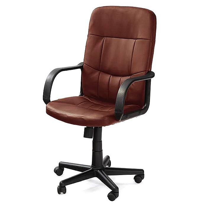 Scaun de birou HM Denzel, Piele ecologica, Mecanism balansare, Inaltime ajustabila, 102 kg, 110x58x45 cm, Negru [2]