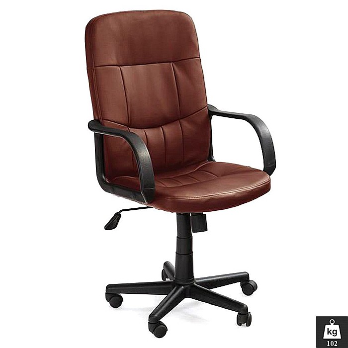 Scaun de birou HM Denzel, Piele ecologica, Mecanism balansare, Inaltime ajustabila, 102 kg, 110x58x45 cm, Negru [1]