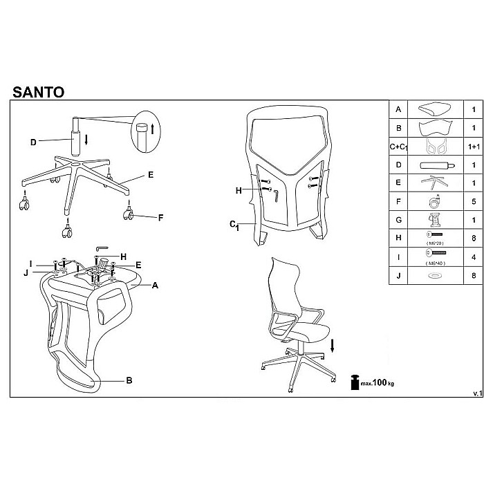 Scaun de birou HM Santo gri [11]