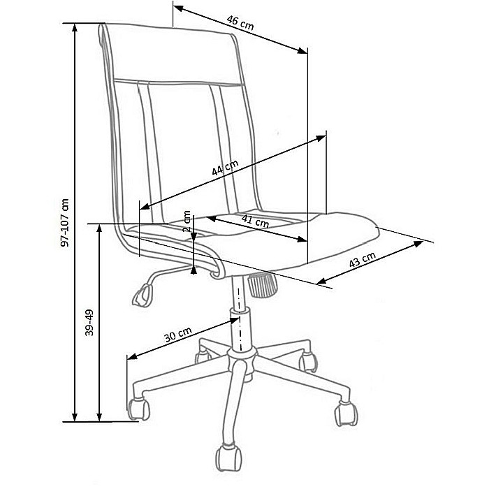 Scaun de birou HM Tirol, Ergonomic, Piele ecologica, Inaltime ajustabila, Mecanism de balans, Roti pivotante, 90 kg, Gri [3]