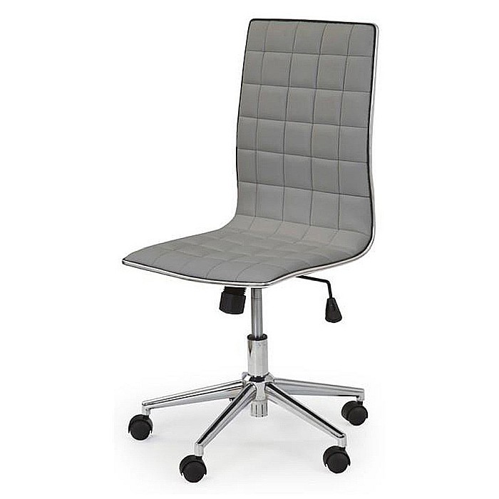 Scaun de birou HM Tirol, Ergonomic, Piele ecologica, Inaltime ajustabila, Mecanism de balans, Roti pivotante, 90 kg, Gri [2]
