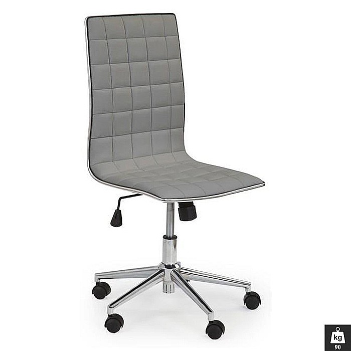 Scaun de birou HM Tirol, Ergonomic, Piele ecologica, Inaltime ajustabila, Mecanism de balans, Roti pivotante, 90 kg, Gri [1]