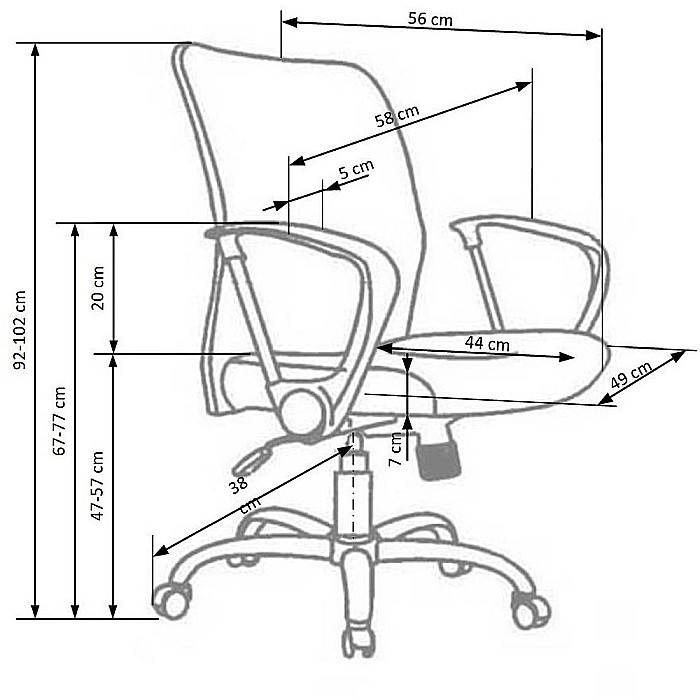 Scaun de birou HM Tony, Mesh, Ergonomic, Inaltime ajustabila, Roti pivotante, 102 Kg, Gri [3]