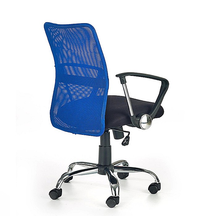 Scaun de birou HM Tony, Mesh, Ergonomic, Inaltime ajustabila, Suport lombar, 102 Kg, Albastru [3]