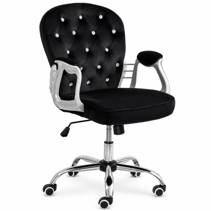 Scaun de birou OFF 437, ergonomic, catifea, roti gumate, glam, 100 kg [3]