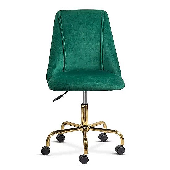 Scaun de birou OFF 642, rotativ, inaltime reglabila, baza aurie, catifea, 100 kg [3]