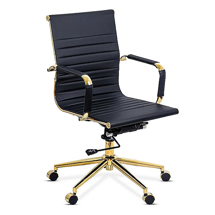 Scaun de birou OFF 802A, ergonomic, spatar inalt, mecanism balans, baza aurie, 110 kg [7]
