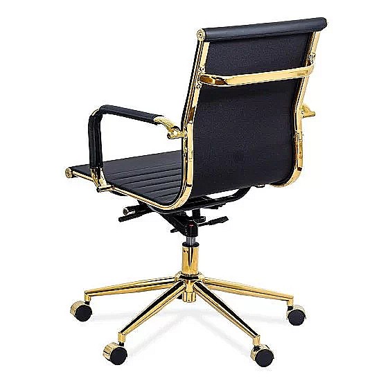 Scaun de birou OFF 802A, ergonomic, spatar inalt, mecanism balans, baza aurie, 110 kg [6]