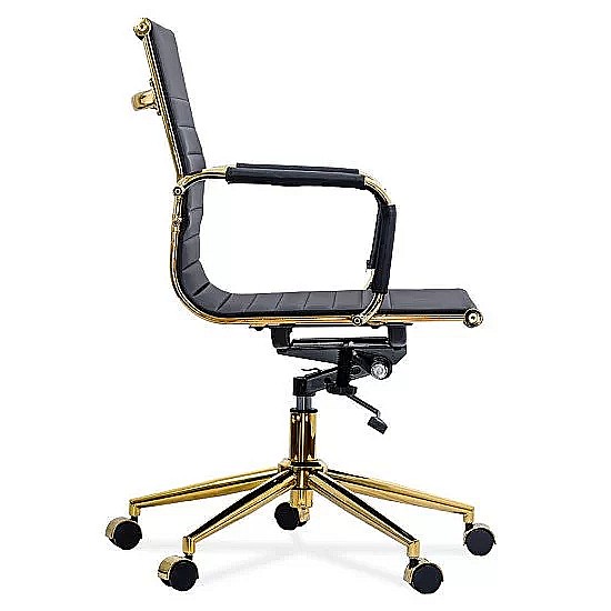 Scaun de birou OFF 802A, ergonomic, spatar inalt, mecanism balans, baza aurie, 110 kg [4]