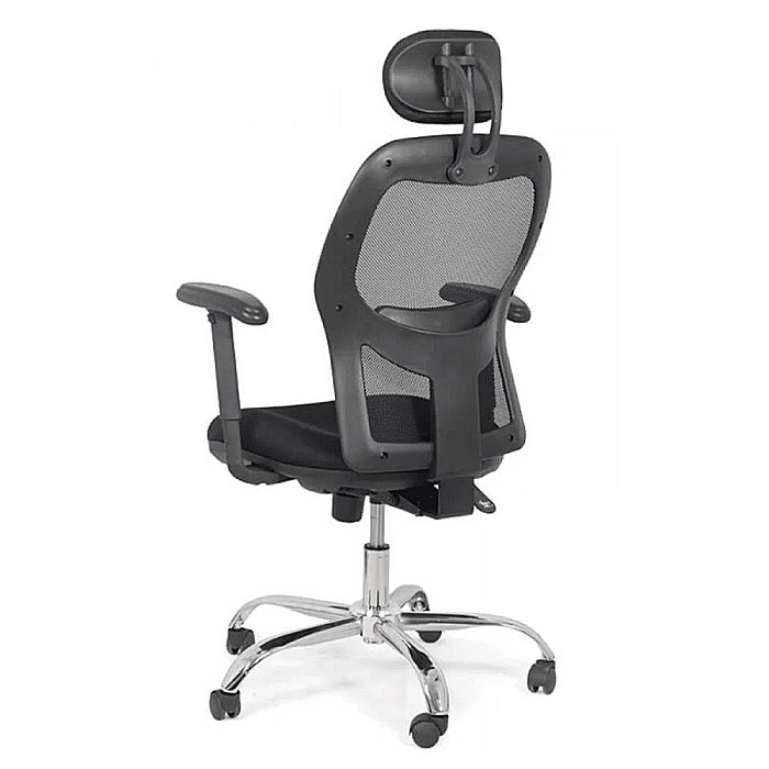 Scaun de birou OFF 989, ergonomic, mesh, mecanism sincron, brate reglabile, tetiera ajustabila, baza cromata, 110 kg [4]
