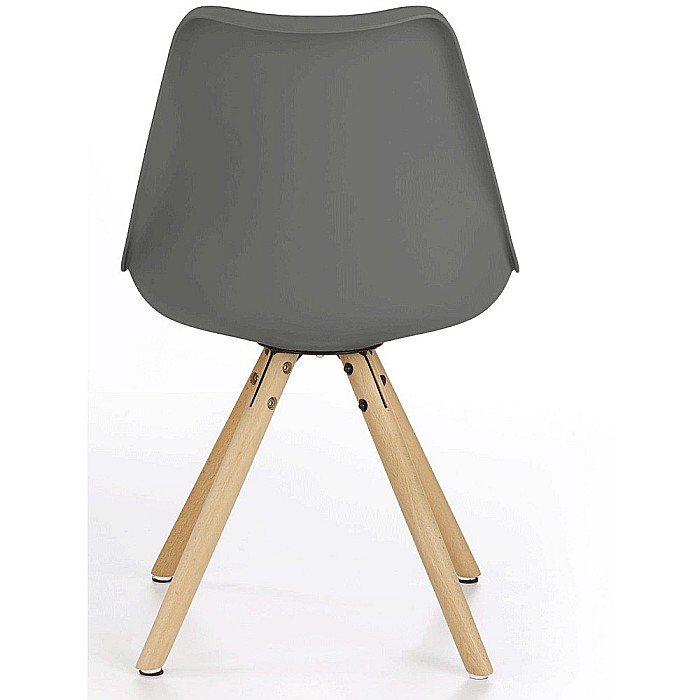 Scaun de bucatarie si living din polipropilena, HM K201, ergonomic, baza lemn masiv, tapiterie cu piele ecologica, 100 kg, Gri inchis [4]