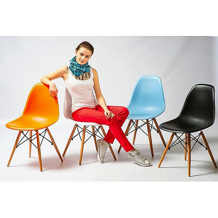Scaun de bucatarie si living din polipropilena SL Enzo, ergonomic, lemn masiv, 83x46x42 cm, 100 kg, Negru [2]