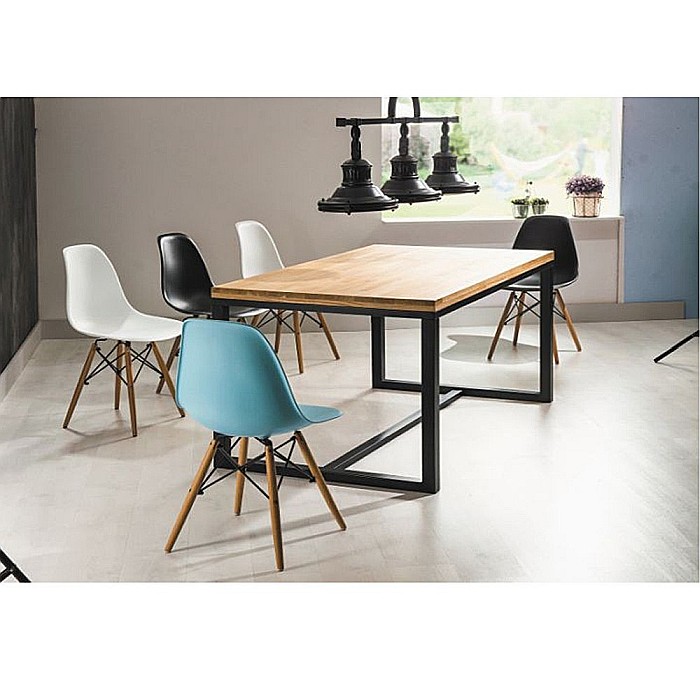 Scaun de bucatarie si living din polipropilena SL Enzo, ergonomic, lemn masiv, 83x46x42 cm, 100 kg, Negru [3]