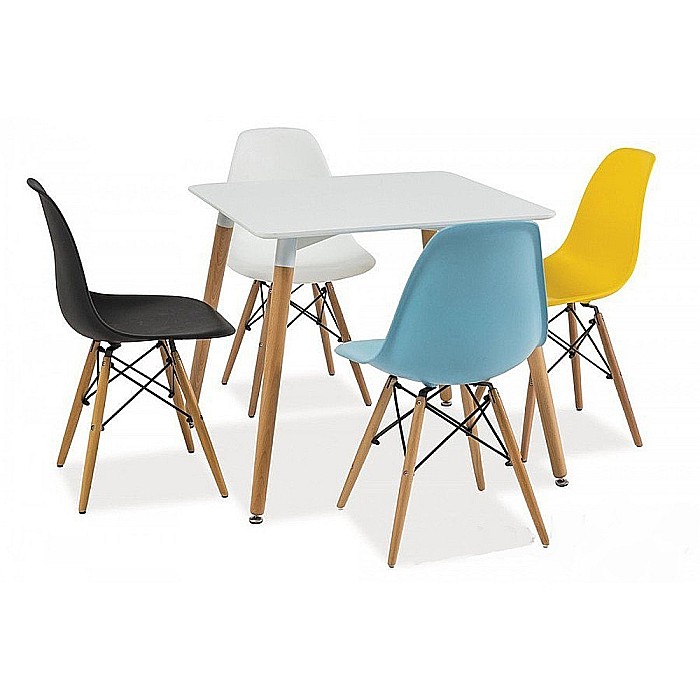 Scaun de bucatarie si living din polipropilena SL Enzo, ergonomic, lemn masiv, 83x46x42 cm, 100 kg, Negru [4]