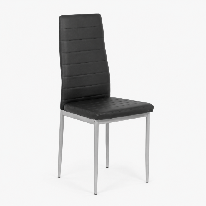 Scaun de living si bucatarie BUC 263, piele ecologica, picioare metalice, spatar inalt, 120 kg [2]