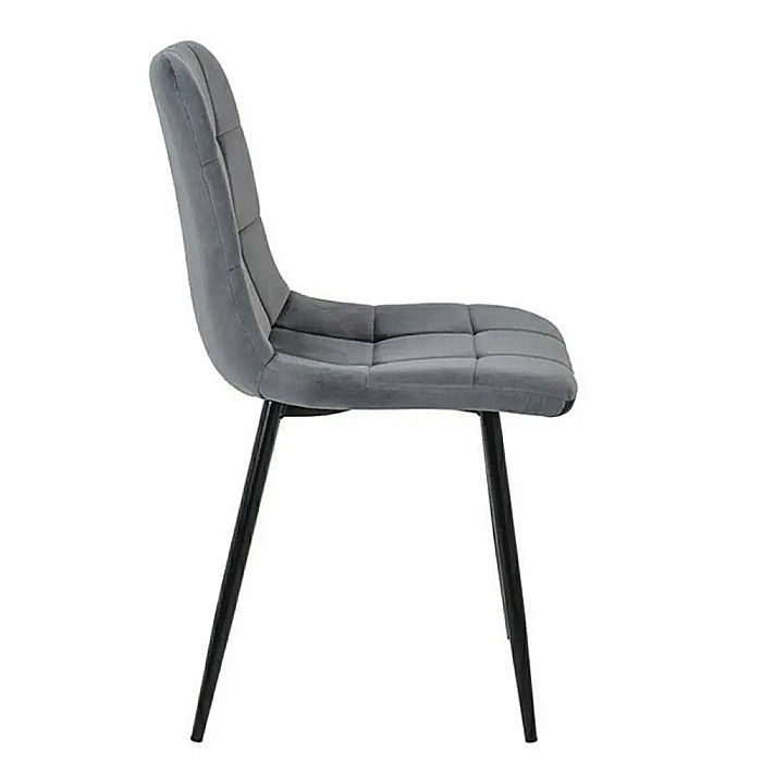 Scaun de living si bucatarie cu cadru metalic, AB37 ergonomic, catifea, 89x44x43 cm, 100 Kg, Gri [2]