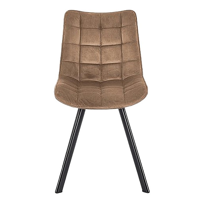 Scaun de living si bucatarie cu cadru metalic, HM K332, ergonomic, stofa velvet, 84x46x61 cm, 100 Kg, Bej [3]