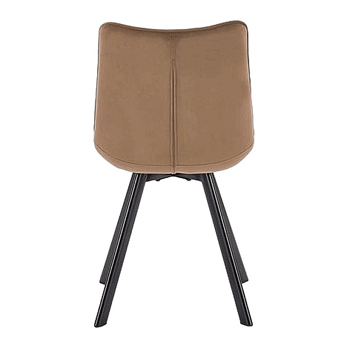 Scaun de living si bucatarie cu cadru metalic, HM K332, ergonomic, stofa velvet, 84x46x61 cm, 100 Kg, Bej [2]