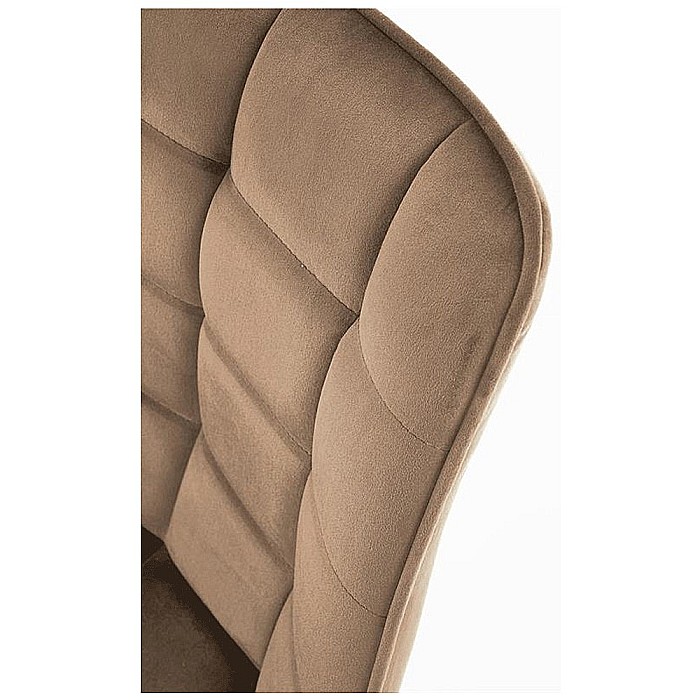 Scaun de living si bucatarie cu cadru metalic, HM K332, ergonomic, stofa velvet, 84x46x61 cm, 100 Kg, Bej [6]
