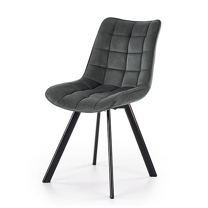 Scaun de living si bucatarie cu cadru metalic, HM K332, ergonomic, stofa velvet, 84x46x61 cm, 100 Kg, Gri [1]