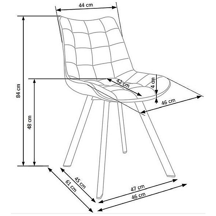 Scaun de living si bucatarie cu cadru metalic, HM K332, ergonomic, stofa velvet, 84x46x61 cm, 100 Kg, Turcoaz [10]