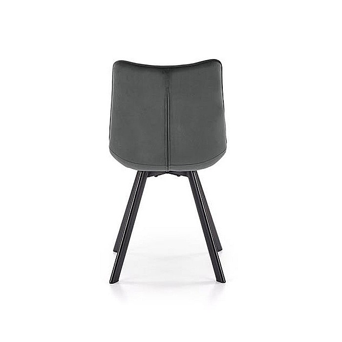 Scaun de living si bucatarie cu cadru metalic, HM K332, ergonomic, stofa velvet, 84x46x61 cm, 100 Kg, Gri [2]