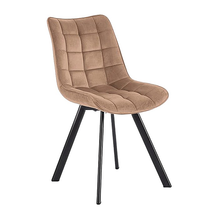 Scaun de living si bucatarie cu cadru metalic, HM K332, ergonomic, stofa velvet, 84x46x61 cm, 100 Kg, Bej [7]