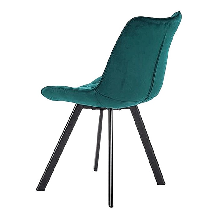 Scaun de living si bucatarie cu cadru metalic, HM K332, ergonomic, stofa velvet, 84x46x61 cm, 100 Kg, Turcoaz [4]
