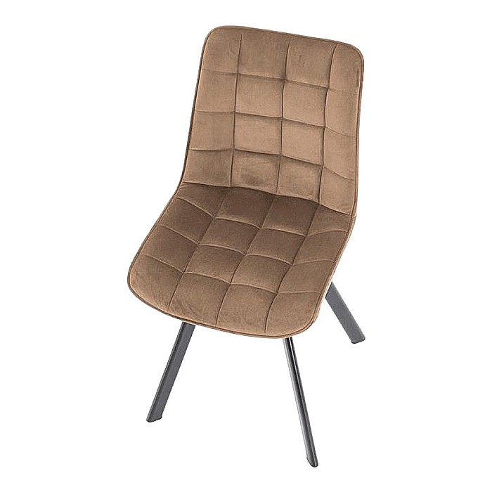 Scaun de living si bucatarie cu cadru metalic, HM K332, ergonomic, stofa velvet, 84x46x61 cm, 100 Kg, Bej [5]