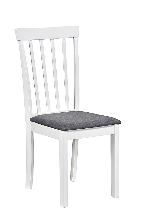 Scaun de living si bucatarie din lemn masiv Houston, tapiterie stofa,100 kg, 94x49x40 cm, alb/gri [2]