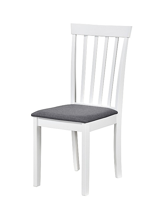 Scaun de living si bucatarie din lemn masiv Houston, tapiterie stofa,100 kg, 94x49x40 cm, alb/gri [3]
