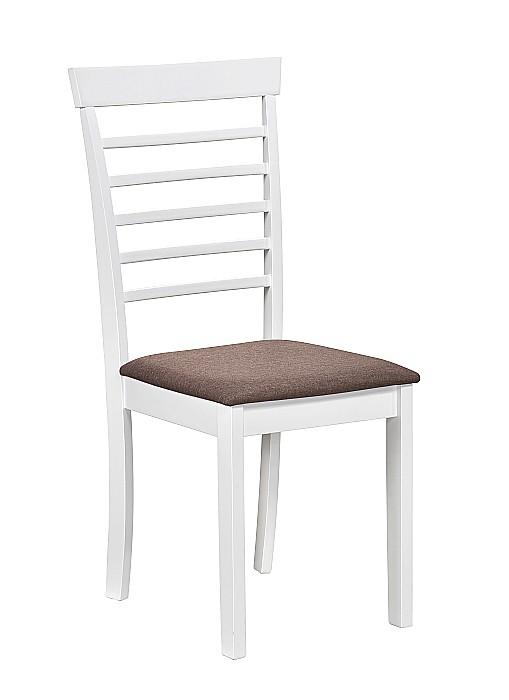 Scaun de living si bucatarie din lemn masiv Montreal, tapiterie stofa,100 kg, 94x49x40 cm, alb/maro [3]