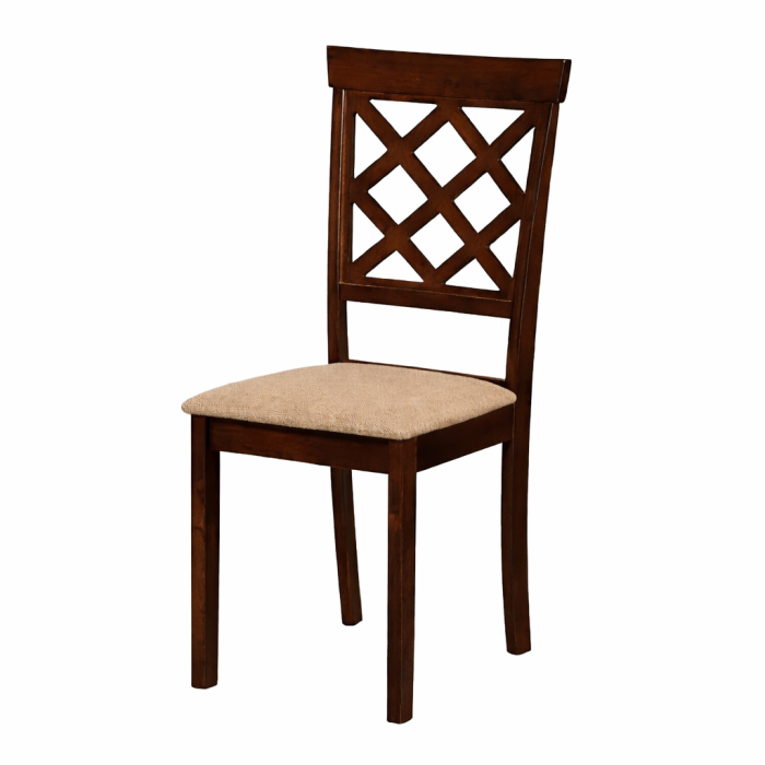 Scaun de living si bucatarie din lemn masiv Vienna, tapiterie stofa,100 kg, 94x49x40 cm, nuc/bej [3]