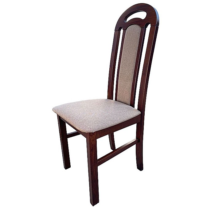 Scaun de living si bucatarie, DM Biano, din lemn masiv fag, tapiterie stofa, spatar inalt, 120 kg, 101x43x40 cm, nuc [2]