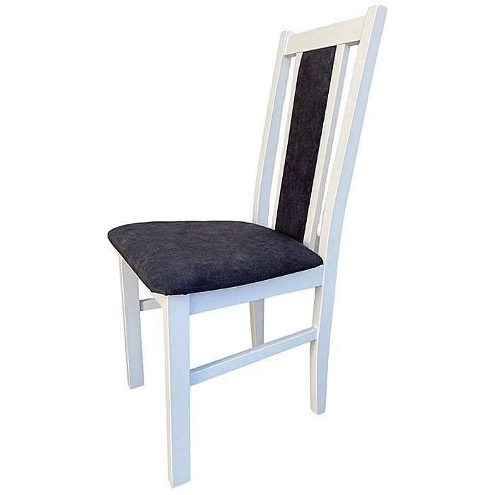 Scaun de living si bucatarie, DM14 Boston din lemn masiv fag, tapiterie stofa, 120 kg, 96x43x40 cm, Alb/Gri [4]
