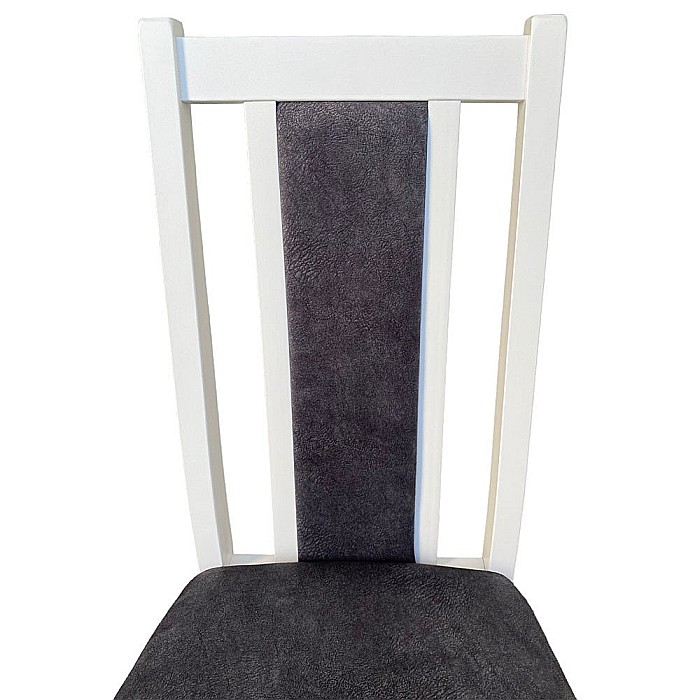 Scaun de living si bucatarie, DM14 Boston din lemn masiv fag, tapiterie stofa, 120 kg, 96x43x40 cm, Alb/Gri [3]