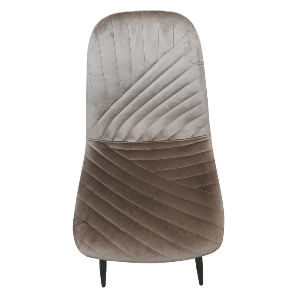 Scaun de living si bucatarie Doina FDC2-1, tapiterie catifea, cadru metalic, 90 kg, 84x44x39 cm, bej [6]